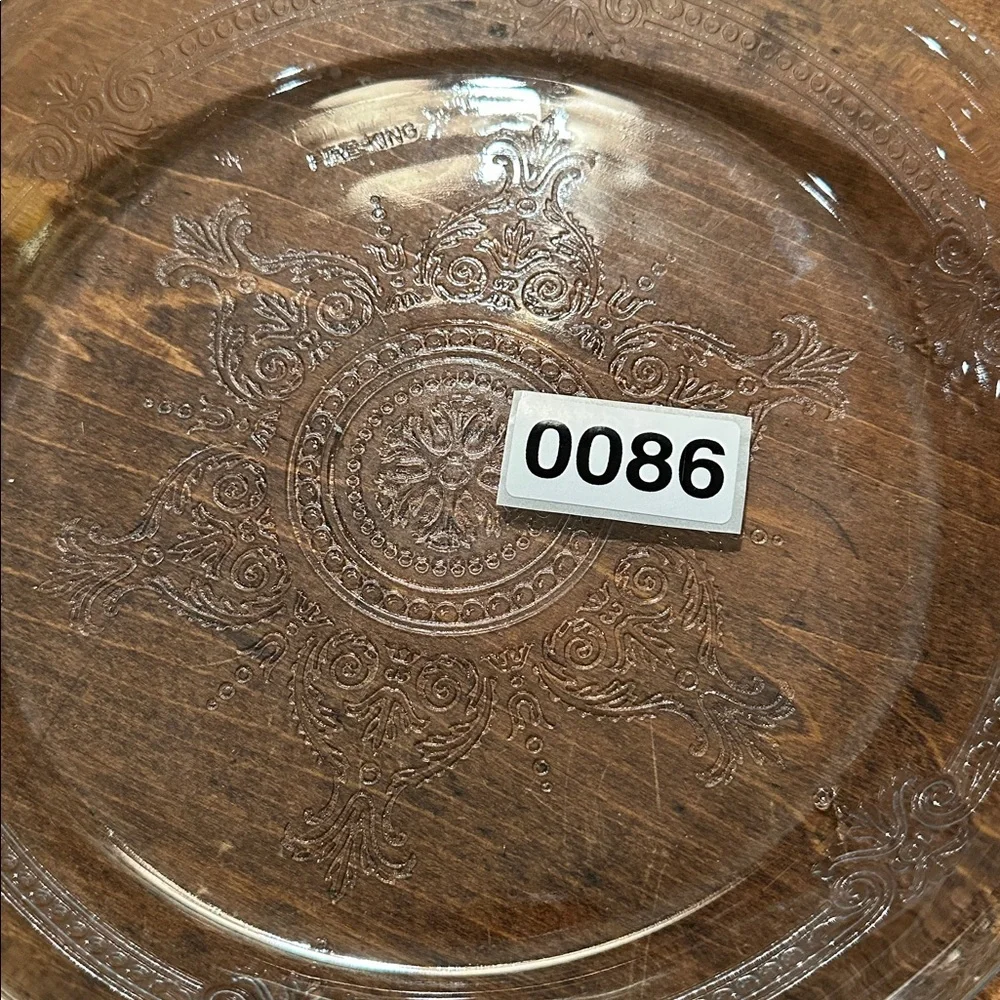 Vintage Fire King Clear Ornate Pie Plate